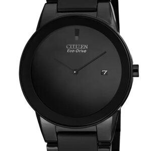 Men's Eco-Drive Axiom Black Ion-Plated Stainless Steel Bracelet Watch 40mm